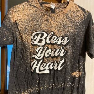 Bless Your Heart Bleached Tultex Tee